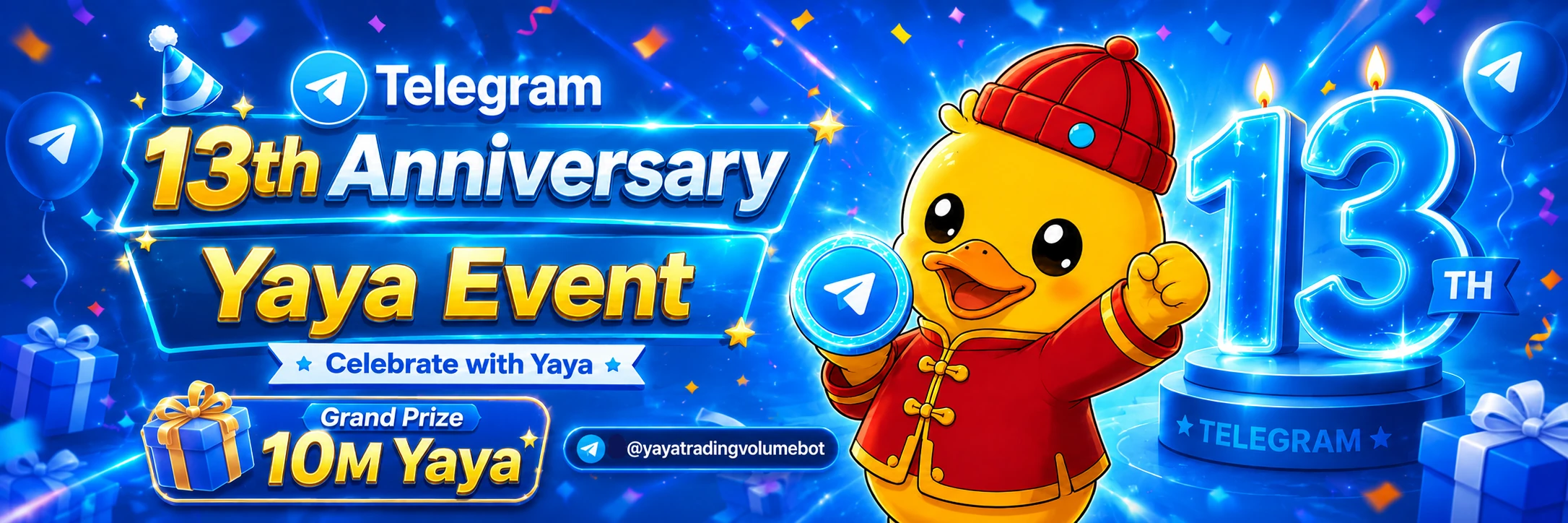 YAYA celebrates Telegram's 13th anniversary event with a 10M YAYA grand prize